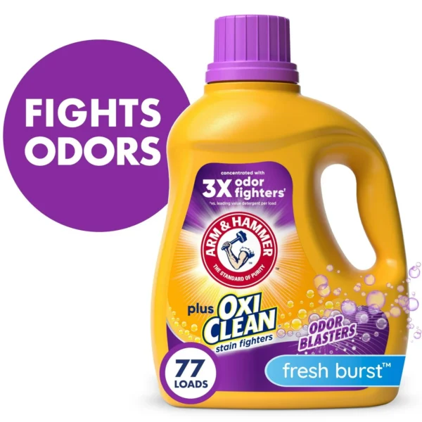 ARM & HAMMER Plus OxiClean Odor Blasters Fresh Burst, 128 Loads Liquid Laundry Detergent
