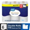 Great Value Ultra Strong Paper Towels, 6 Double Rolls